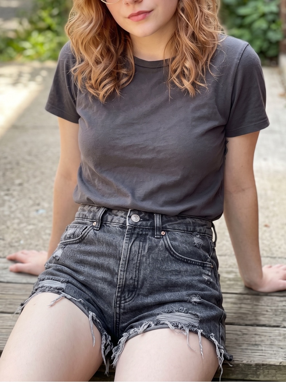 ☀️ wild fable • Distressed Black High-Waist Denim Shorts • Womens 4